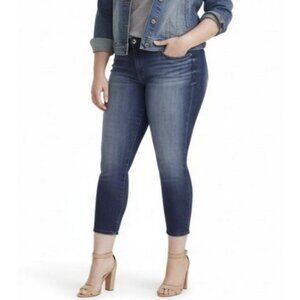 Torrid High Rise Cropped Skinny Jeans Women Plus 18 Raw Hem Stretch Denim